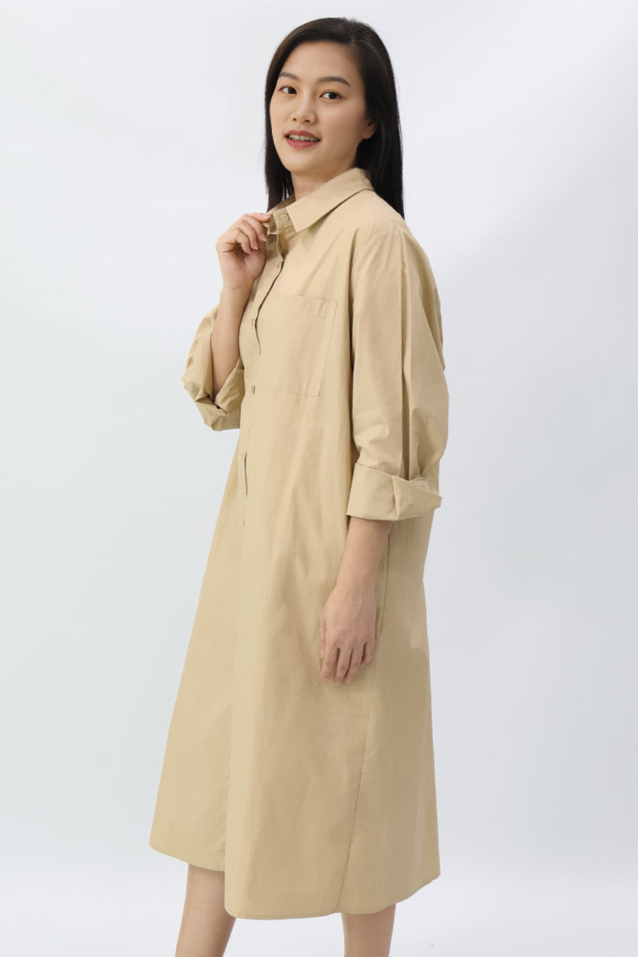 Oversized Midi Shirt Dress