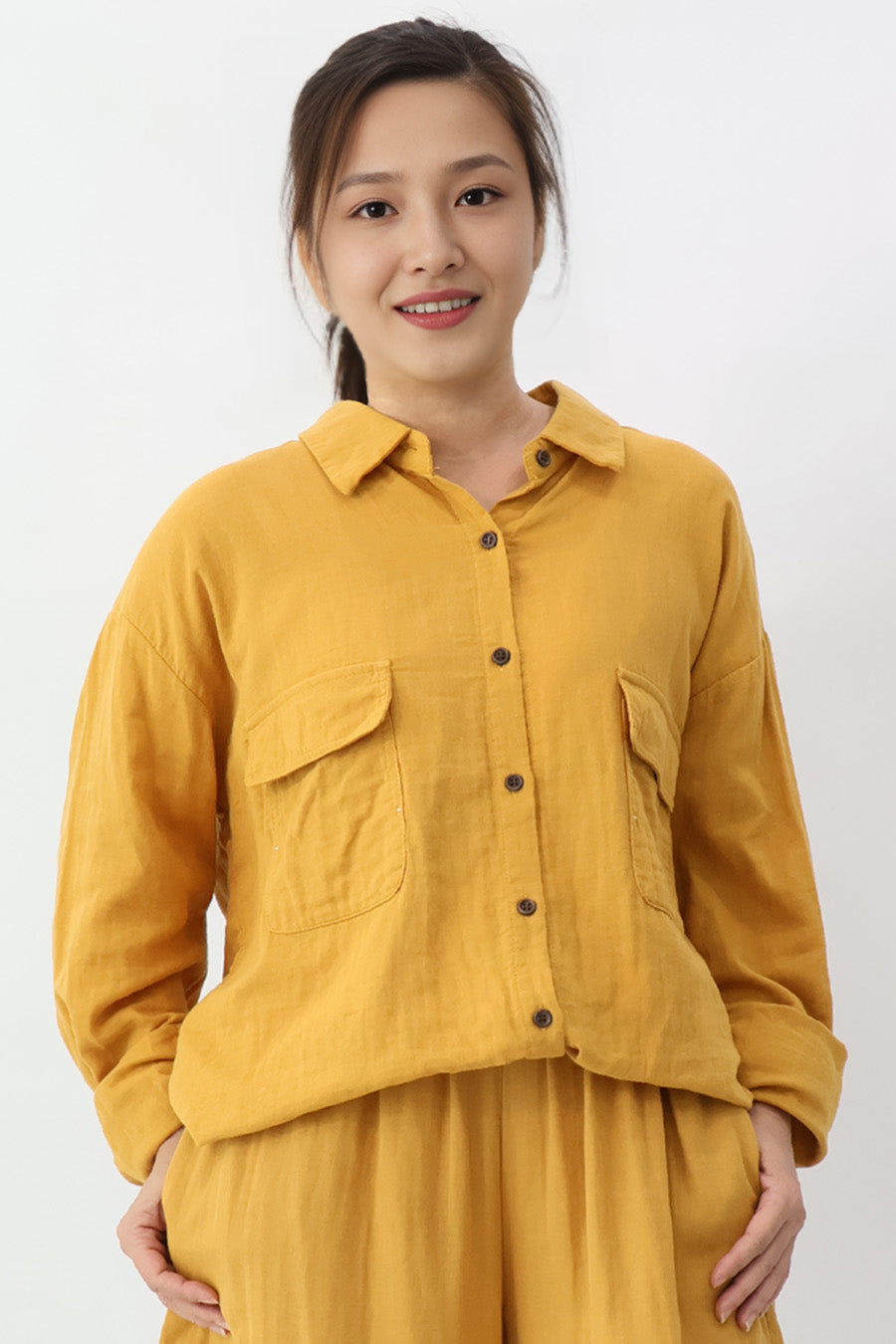 Long Sleeve Front Pockets Shirt