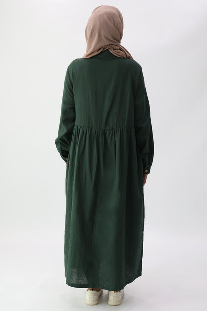 Collar Pintuck Long Dress