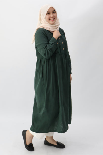 Collar Pintuck Long Dress