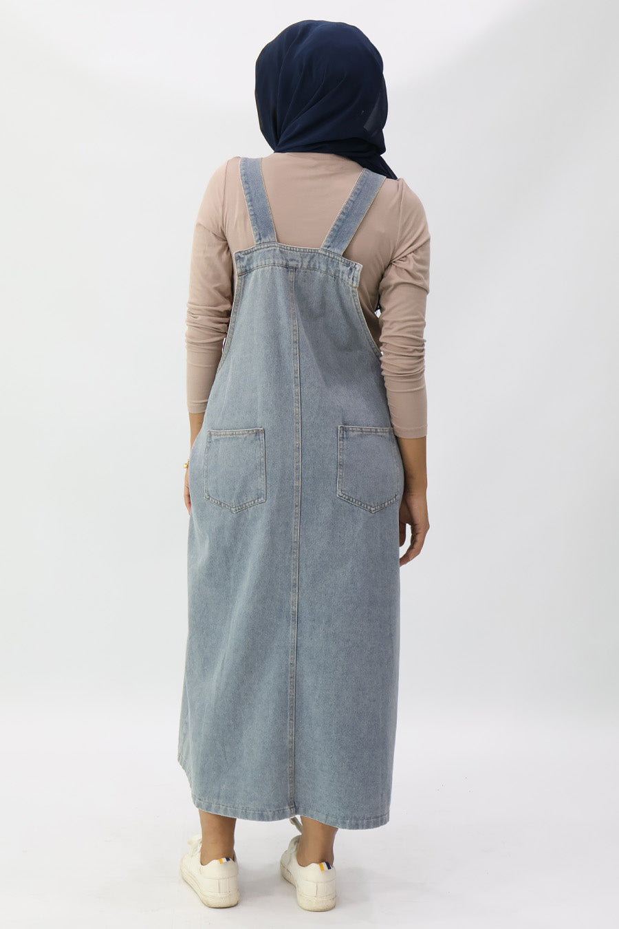 Denim Pinafore Midi Dress