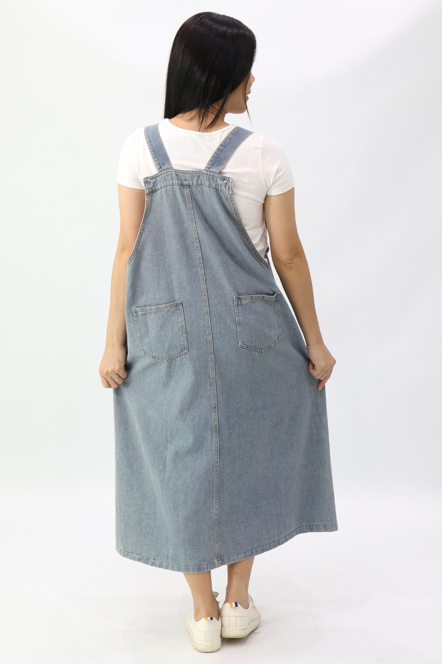 Denim Pinafore Midi Dress