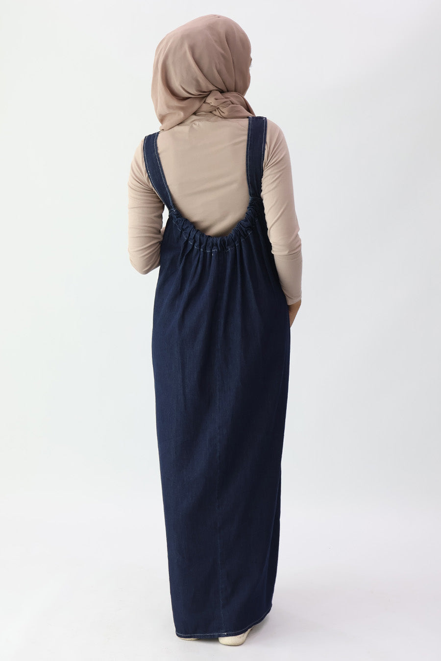 Low Back Denim Maxi Dress