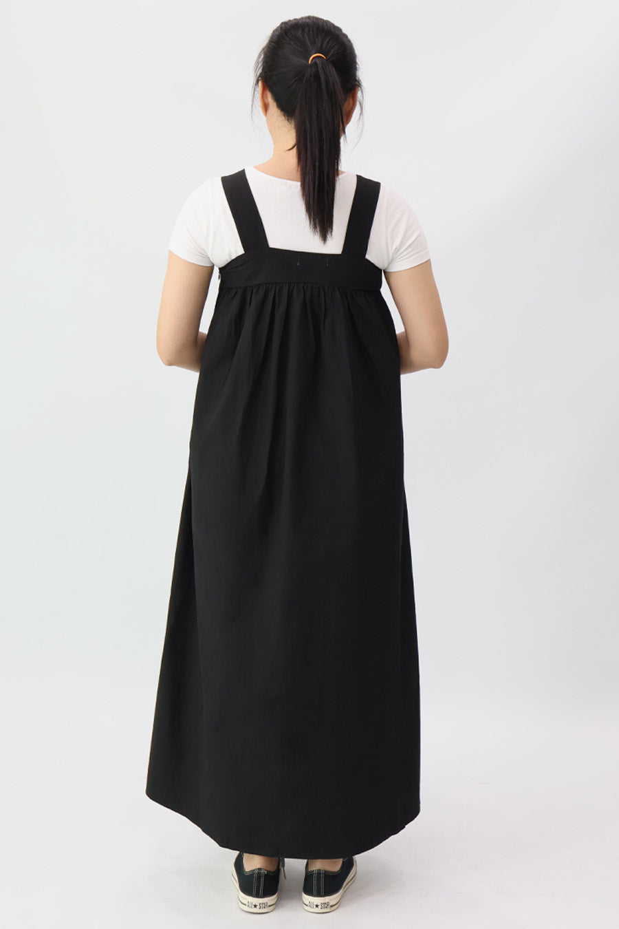 Solid Square Neck Long Dress