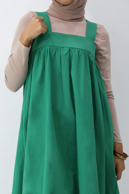 Solid Square Neck Long Dress