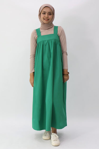 Solid Square Neck Long Dress