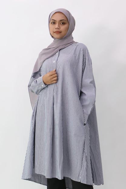 Blue Oversized Long Shirt