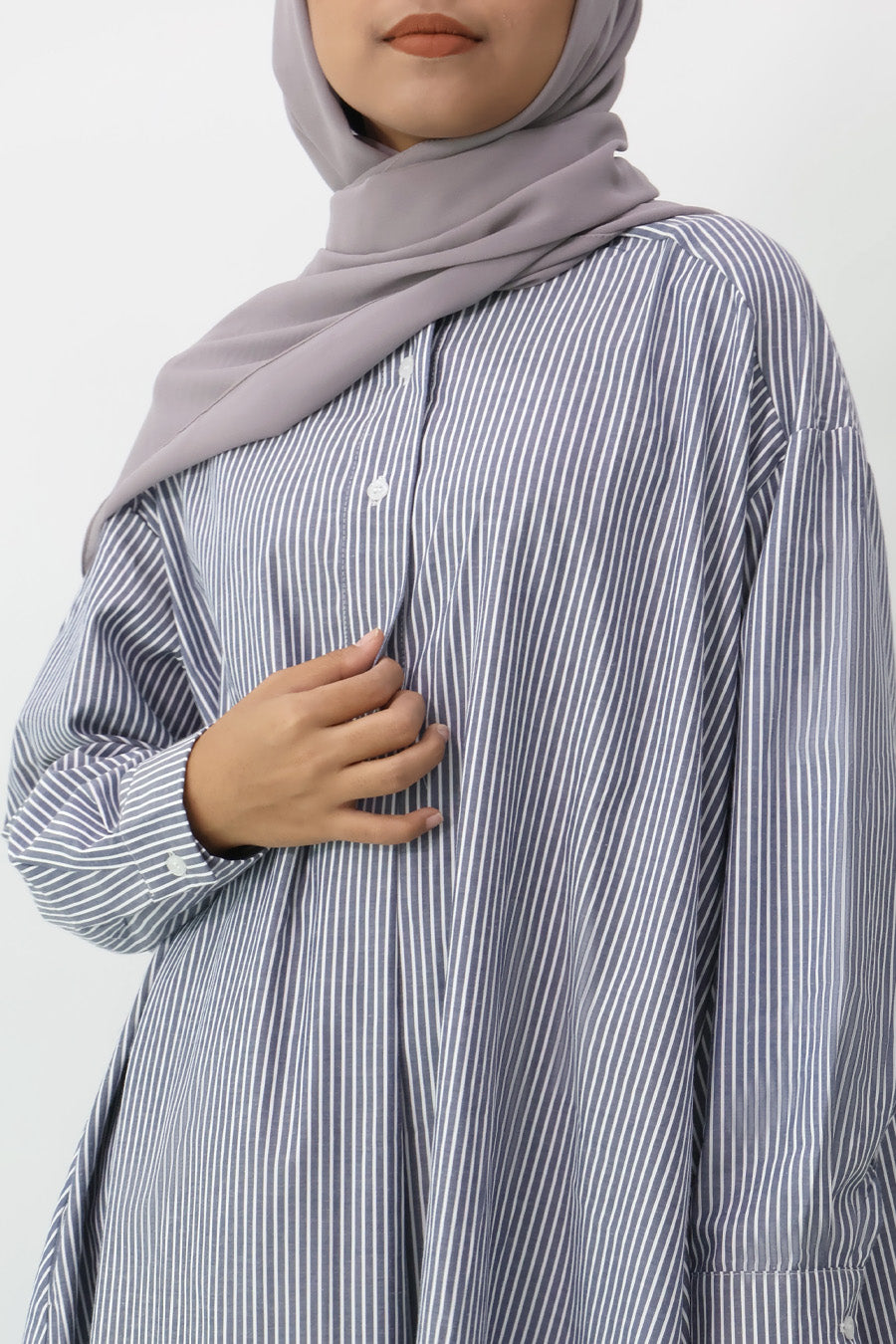 Blue Oversized Long Shirt