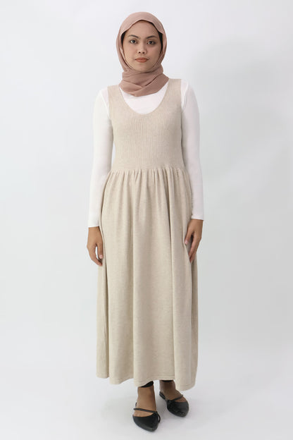 Sleeveless Gathered Knit Dress