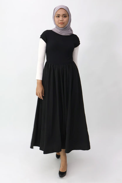 Gathered Waist Long Dress