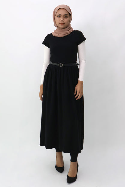 Belted Gathered Knit Dress