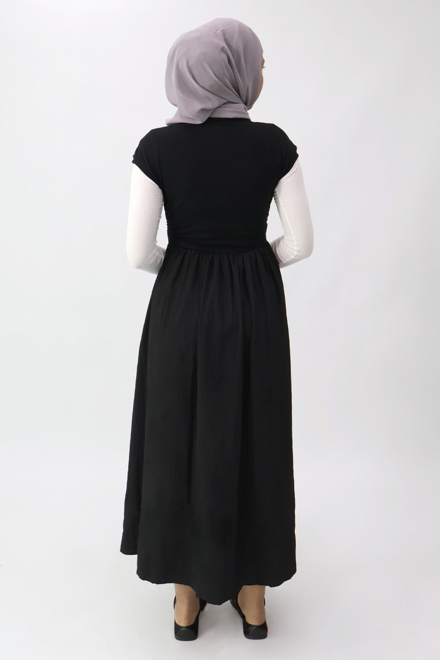 Gathered Waist Long Dress