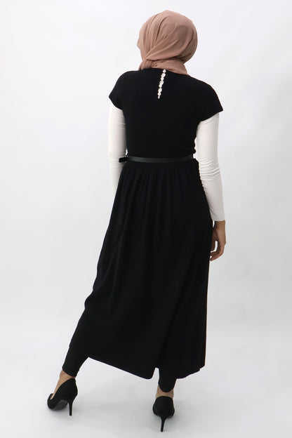 Belted Gathered Knit Dress