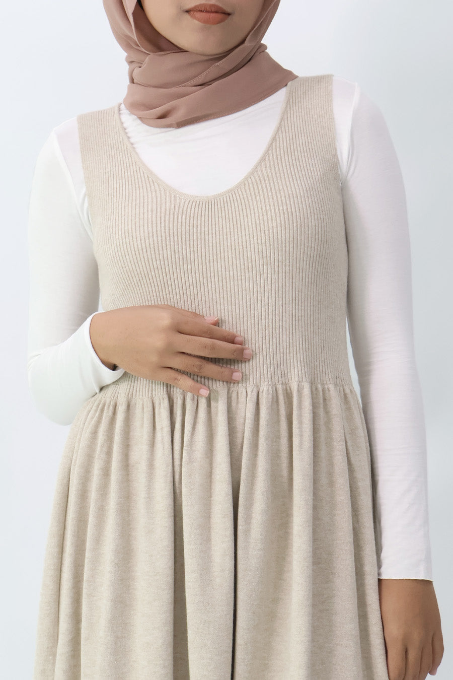 Sleeveless Gathered Knit Dress