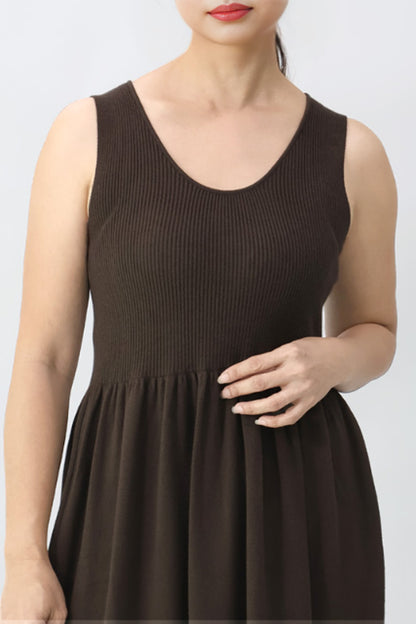 Sleeveless Gathered Knit Dress