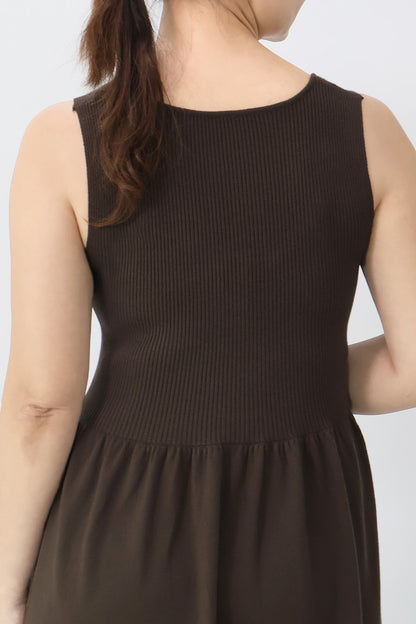 Sleeveless Gathered Knit Dress