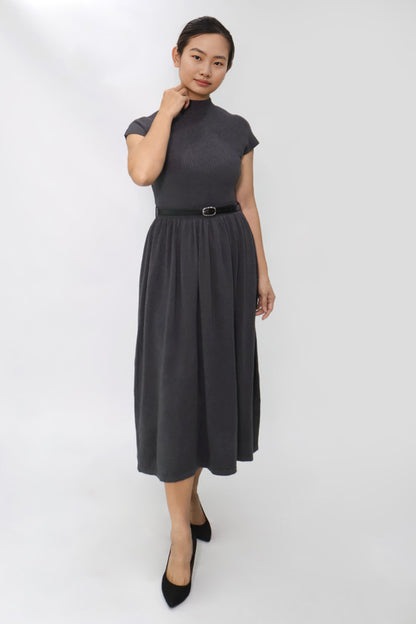 Belted Gathered Knit Dress