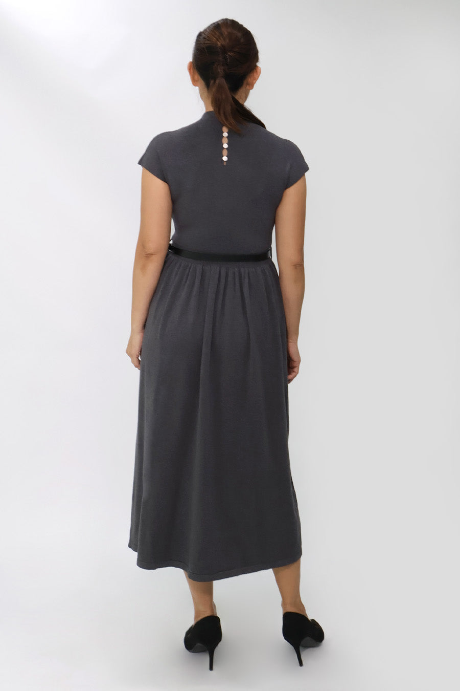 Belted Gathered Knit Dress