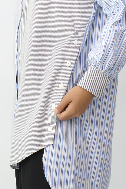 Striped Combo Long Shirt