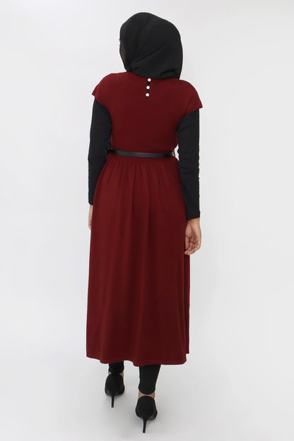 Belted Gathered Knit Dress